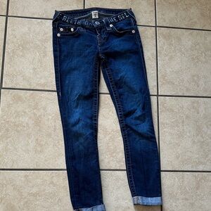 True Religion Women’s Skinny Jeans Size 25 Dark Wash Low Rise Stretch